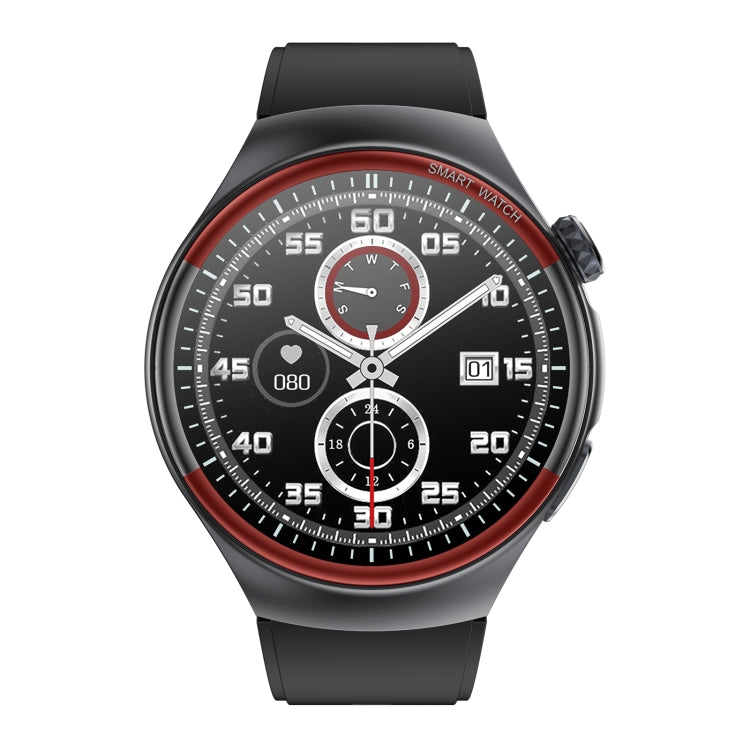 T82 1.43 inch Round Screen BT Call Smart Watch, Heart Rate / Blood Pressure / Blood Oxygen / Sleep / Blood Sugar / HRV / Metope / SOS, Strap:Silicone Black - Smart Wristbands by PMC TechLife | Online Shopping South Africa | PMC TechLife | Buy Now Pay Later Mobicred