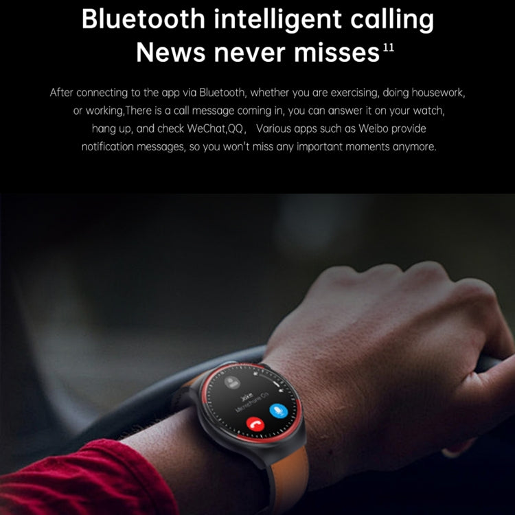 T82 1.43 inch Round Screen BT Call Smart Watch, Heart Rate / Blood Pressure / Blood Oxygen / Sleep / Blood Sugar / HRV / Metope / SOS, Strap:Silicone Black - Smart Wristbands by PMC TechLife | Online Shopping South Africa | PMC TechLife | Buy Now Pay Later Mobicred