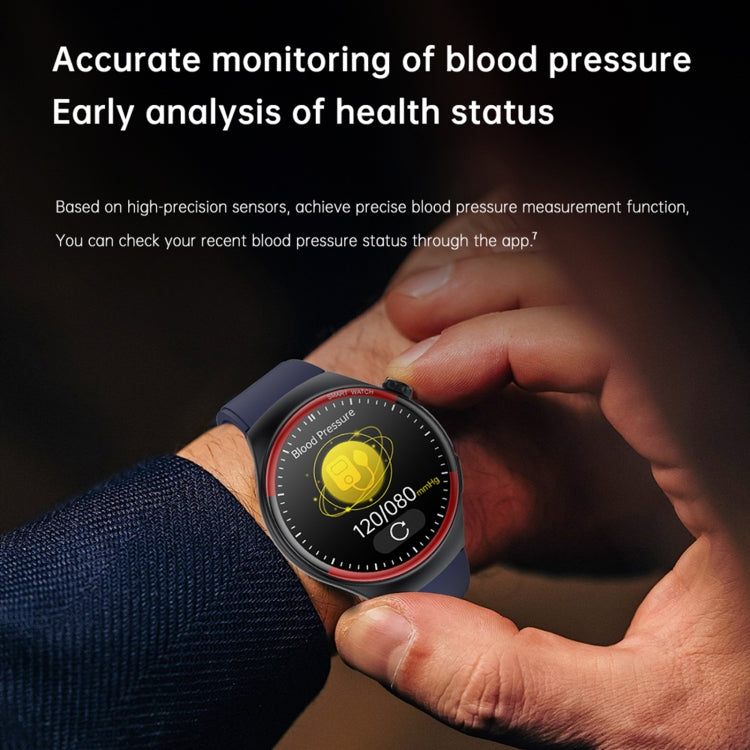T82 1.43 inch Round Screen BT Call Smart Watch, Heart Rate / Blood Pressure / Blood Oxygen / Sleep / Blood Sugar / HRV / Metope / SOS, Strap:Leather Black - Smart Wristbands by PMC TechLife | Online Shopping South Africa | PMC TechLife | Buy Now Pay Later Mobicred
