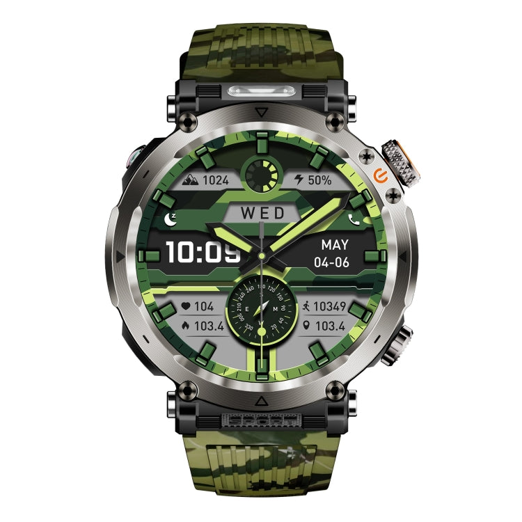 HT30 1.7 inch IP68 Waterproof Camouflage Silicone Band Smart Watch, Support Flashlight / Banknote Detector Light / Compass(Army Green) - Smart Wristbands by PMC TechLife | Online Shopping South Africa | PMC TechLife | Buy Now Pay Later Mobicred