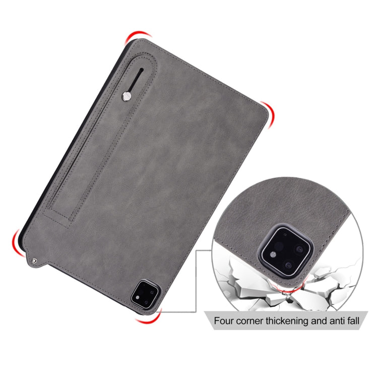 For Samsung Galaxy Tab S10 Ultra/ S11 Ultra TPU Leather Back Tablet Case with Wristband(Grey) - free shipping - PMC Jewellery - Order now!