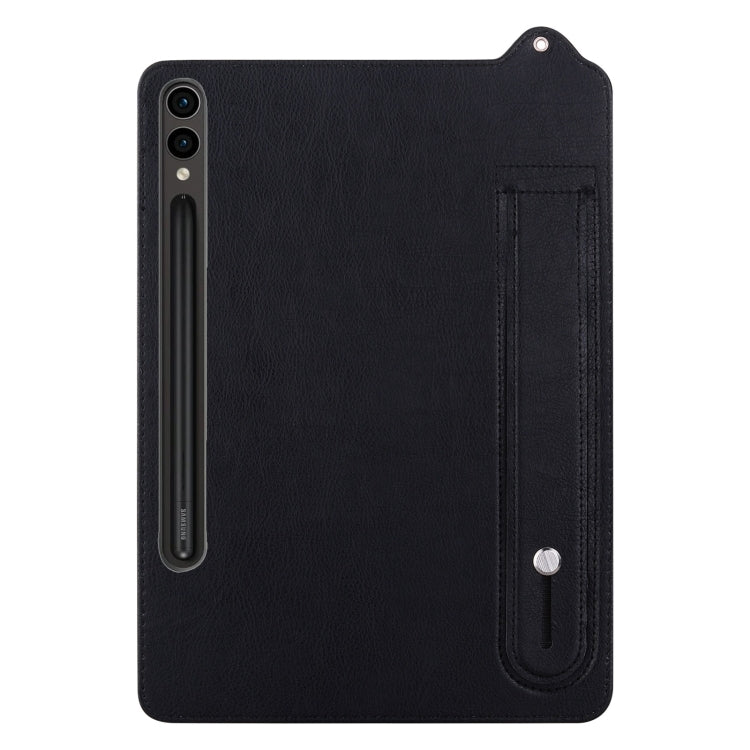 For Samsung Galaxy Tab S10 Ultra/ S11 Ultra TPU Leather Back Tablet Case with Wristband(Black) - free shipping - PMC Jewellery - Order now!