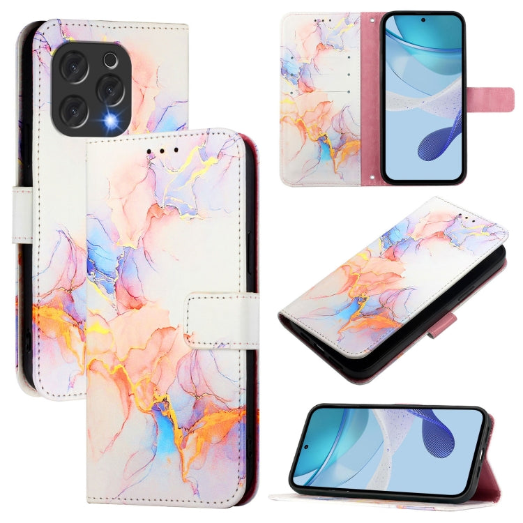 For Doogee N55 Plus PT003 Marble Pattern Flip Leather Phone Case(Galaxy Marble White) - More Brand by PMC TechLife | Online Shopping South Africa | PMC TechLife | Buy Now Pay Later Mobicred