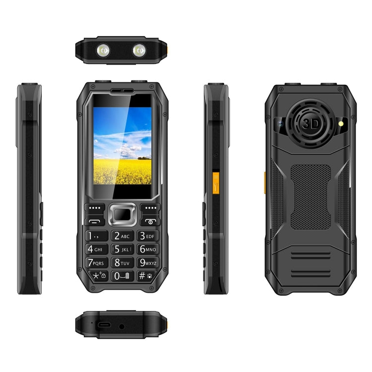 Q6000 Elder Keypad Phone, 2.4 inch, 6800mAh, Dual Flashlights, 21 Keys, SOS, FM, Dual SIM, GSM, Plug:US Plug(Black) - free shipping - PMC Jewellery - Order now!