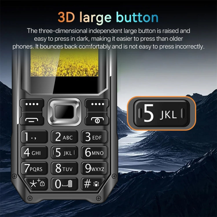 Q6000 Elder Keypad Phone, 2.4 inch, 6800mAh, Dual Flashlights, 21 Keys, SOS, FM, Dual SIM, GSM, Plug:US Plug(Black) - free shipping - PMC Jewellery - Order now!