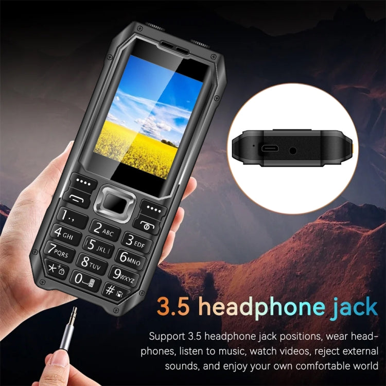 Q6000 Elder Keypad Phone, 2.4 inch, 6800mAh, Dual Flashlights, 21 Keys, SOS, FM, Dual SIM, GSM, Plug:US Plug(Black) - free shipping - PMC Jewellery - Order now!