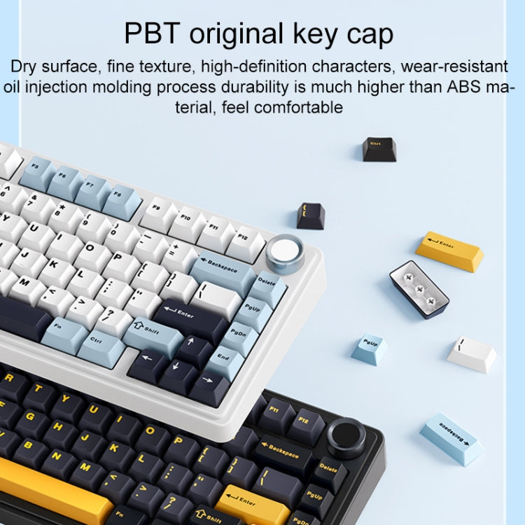 AULA F75 80 Keys Wired/2.4G/Bluetooth Three Model Customized RGB Mechanical Keyboard(Glacier Blue) - free shipping - PMC TechLife - Order now!