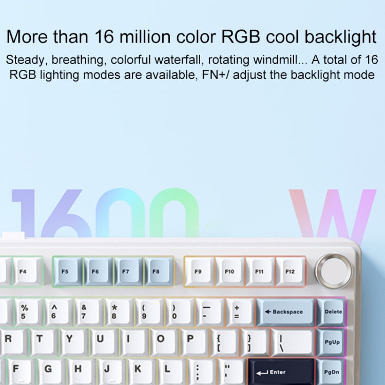 AULA F75 80 Keys Wired/2.4G/Bluetooth Three Model Customized RGB Mechanical Keyboard(Side Engraved Blue) - free shipping - PMC TechLife - Order now!