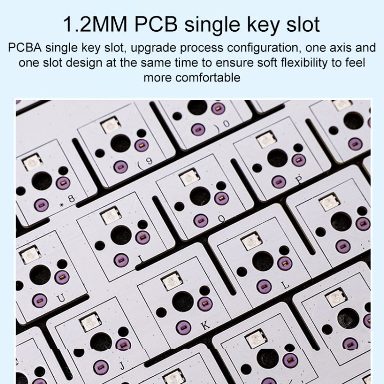 AULA F75 80 Keys Wired/2.4G/Bluetooth Three Model Customized RGB Mechanical Keyboard(White Blue Purple) - free shipping - PMC TechLife - Order now!