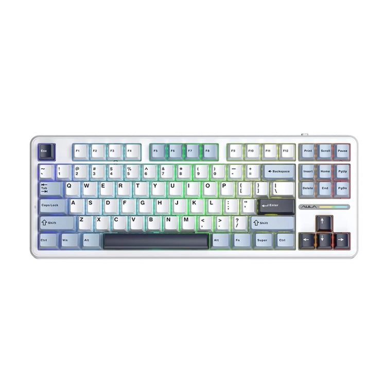 AULA F87 87 Keys Wired/2.4G/Bluetooth Three Model Customized RGB Mechanical Keyboard(Glacier Blue) - free shipping - PMC TechLife - Order now!