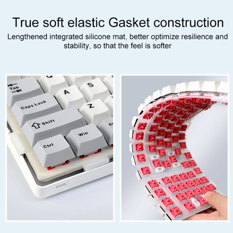 AULA F99 99 Keys Wired/2.4G/Bluetooth Three Model Customized RGB Mechanical Keyboard(Black White Blue) - free shipping - PMC TechLife - Order now!