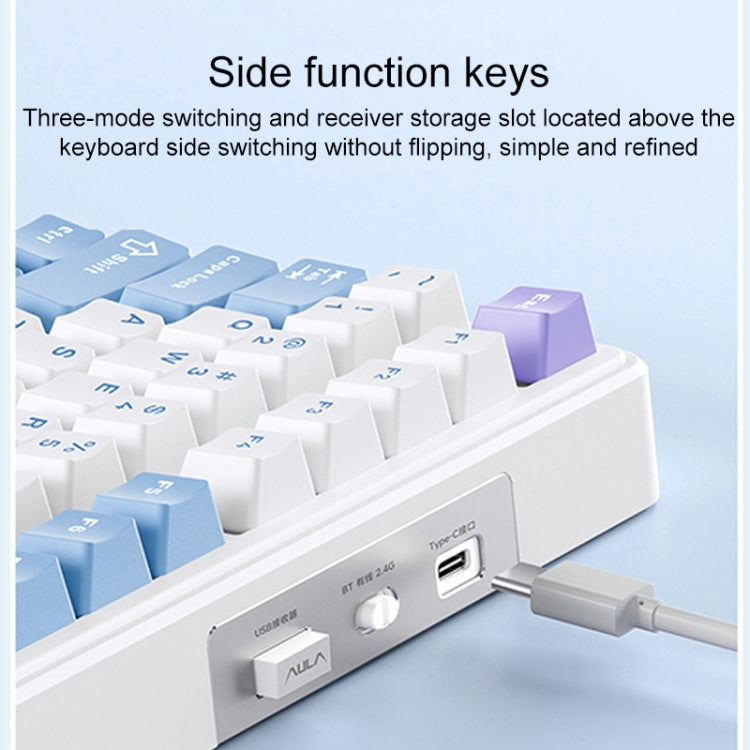 AULA F99 99 Keys Wired/2.4G/Bluetooth Three Model Customized RGB Mechanical Keyboard(Black White Blue) - free shipping - PMC TechLife - Order now!