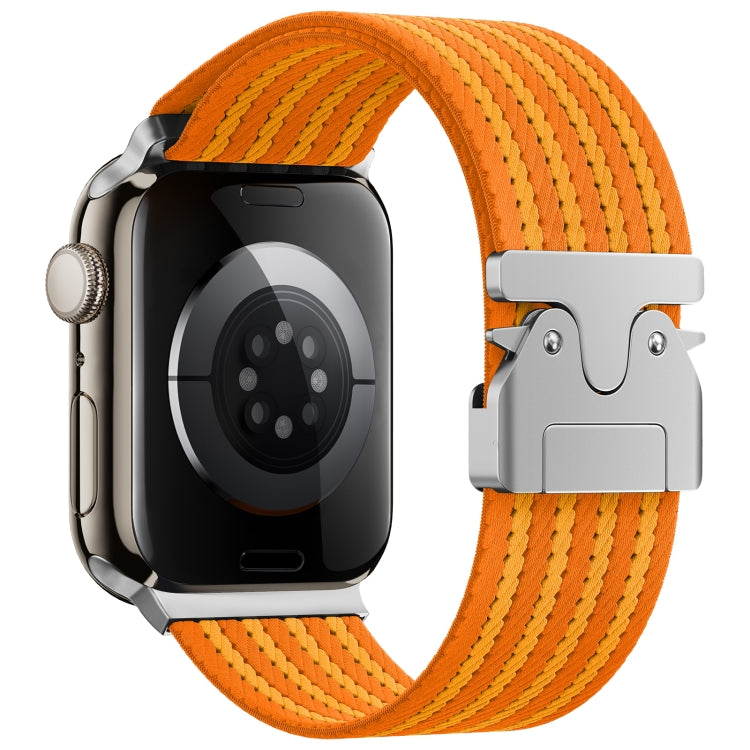 For Apple Watch 46mm / 49mm / 45mm / 44mm Parachute Buckle 4-Stripe Braided Nylon Watch Band(Orange Yellow) - free shipping - PMc TechLife - Order now!