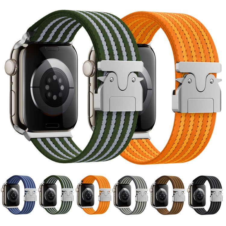 For Apple Watch 46mm / 49mm / 45mm / 44mm Parachute Buckle 4-Stripe Braided Nylon Watch Band(Brown Khaki) - Watch Bands by PMc TechLife | Online Shopping South Africa | PMc TechLife | Buy Now Pay Later Mobicred