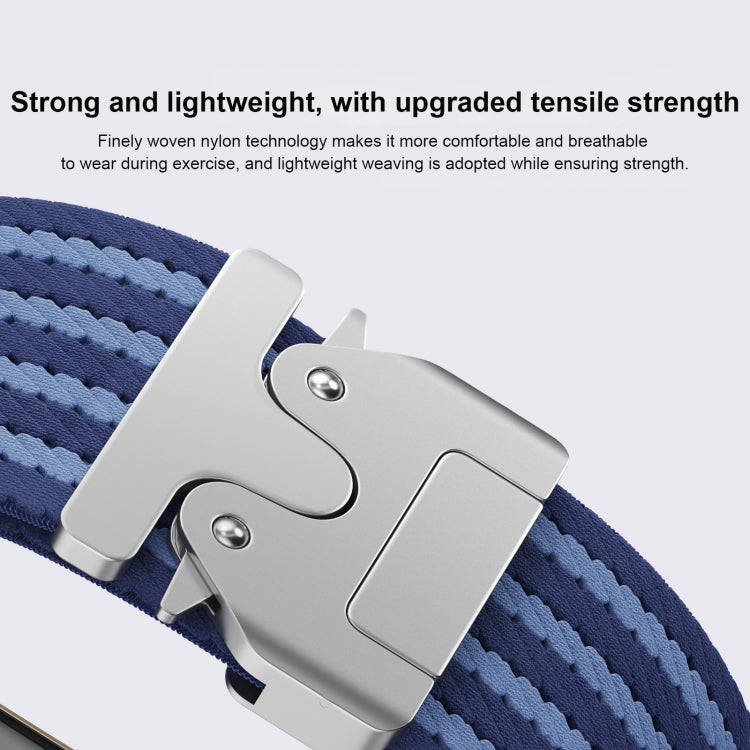 For Apple Watch 42mm / 41mm / 40mm / 38mm Parachute Buckle 4-Stripe Braided Nylon Watch Band(Grey Light Yellow) - free shipping - PMc TechLife - Order now!