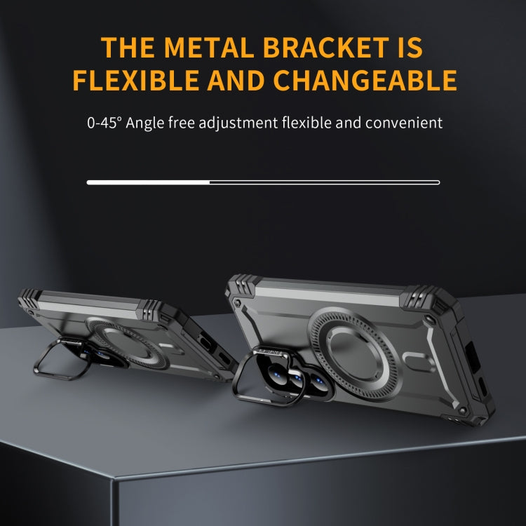 For Samsung Galaxy S25+ 5G Lens Holder MagSafe Phone Case(Grey) - free shipping - PMC Jewellery - Order now!