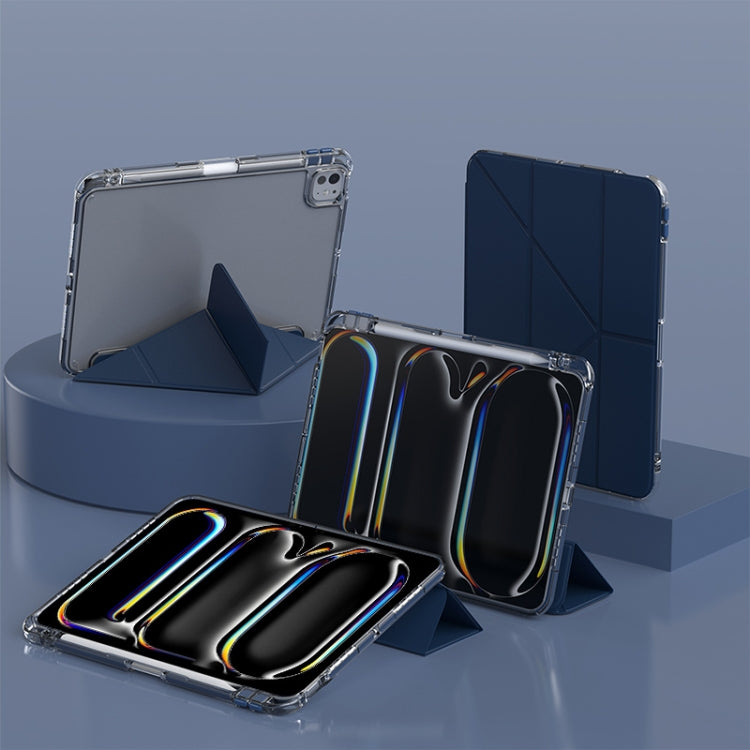For iPad Pro 13 2024 mutural Y-Shape Deformation Leather Tablet Case(Navy Blue) - free shipping - PMc TechLife - Order now!