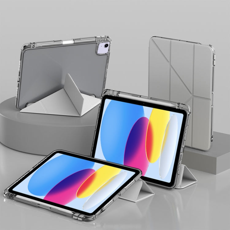 For iPad 2025 / 2022 mutural Y-Shape Deformation Leather Tablet Case(Grey) - free shipping - PMc TechLife - Order now!