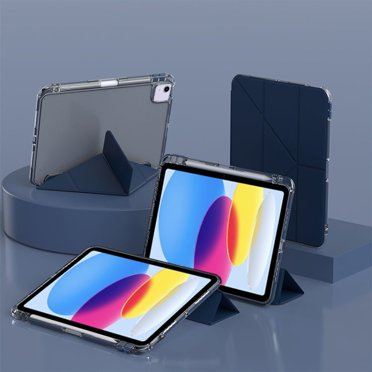 For iPad 2025 / 2022 mutural Y-Shape Deformation Leather Tablet Case(Navy Blue) - free shipping - PMc TechLife - Order now!