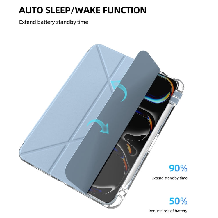 For iPad Air 13 2024 / 2025 mutural Y-Shape Deformation Leather Tablet Case(Ice Blue) - free shipping - PMc TechLife - Order now!