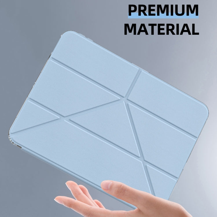 For iPad 2025 / 2022 mutural Y-Shape Deformation Leather Tablet Case(Ice Blue) - free shipping - PMc TechLife - Order now!