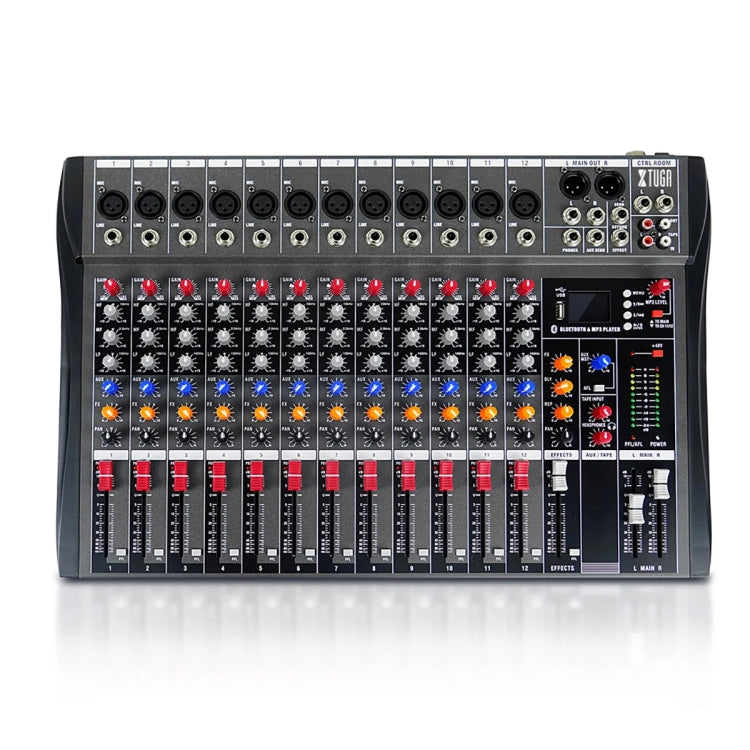 XTUGA CT120X 12-Channels Audio Mixer DJ Mixing Console with 48V Power Supply(US Plug) - Live Sound Effects Processors by XTUGA | Online Shopping South Africa | PMC TechLife | Buy Now Pay Later Mobicred