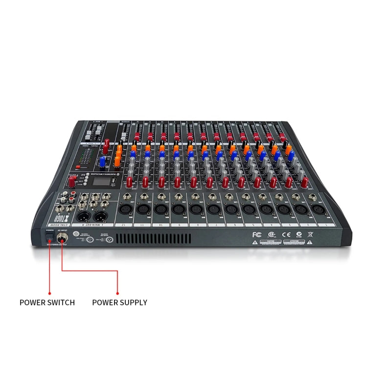XTUGA CT120X 12-Channels Audio Mixer DJ Mixing Console with 48V Power Supply(AU Plug) - Live Sound Effects Processors by XTUGA | Online Shopping South Africa | PMC TechLife | Buy Now Pay Later Mobicred