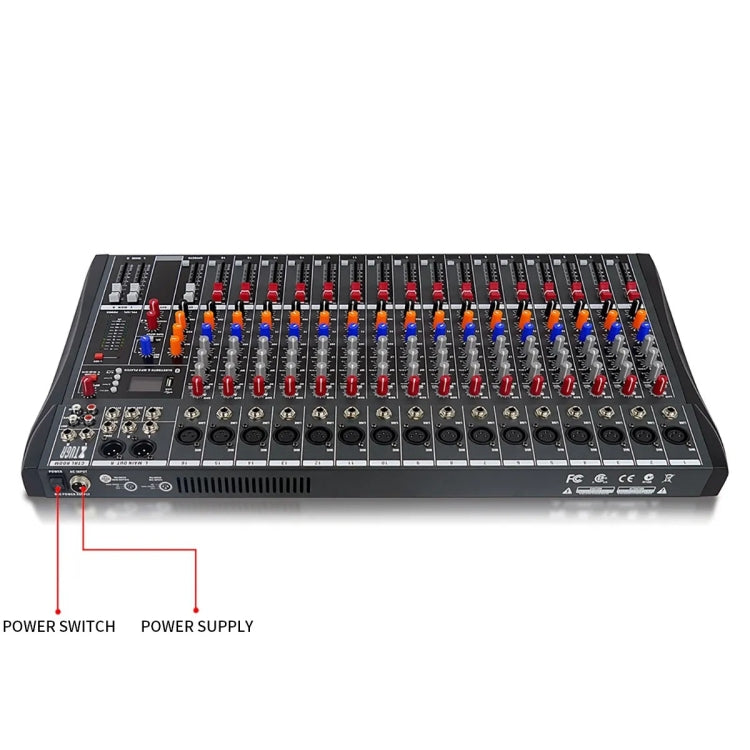 XTUGA CT160X 16-Channels Audio Mixer DJ Mixing Console with 48V Power Supply(EU Plug) - Live Sound Effects Processors by XTUGA | Online Shopping South Africa | PMC TechLife | Buy Now Pay Later Mobicred