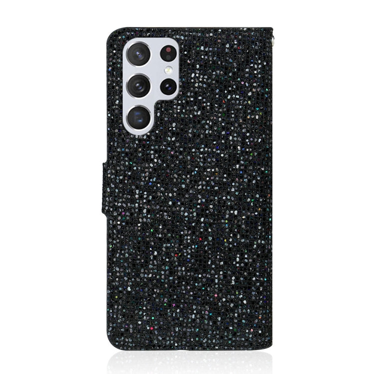 For Samsung Galaxy S25 Ultra 5G Glitter Powder Filp Leather Phone Case(Black) - Galaxy S25 Ultra 5G Cases by PMC Jewellery | Online Shopping South Africa | PMC Jewellery | Buy Now Pay Later Mobicred