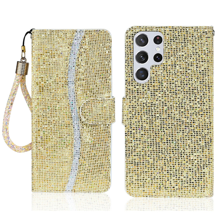 For Samsung Galaxy S25 Ultra 5G Glitter Powder Filp Leather Phone Case(Gold) - Galaxy S25 Ultra 5G Cases by PMC Jewellery | Online Shopping South Africa | PMC Jewellery | Buy Now Pay Later Mobicred