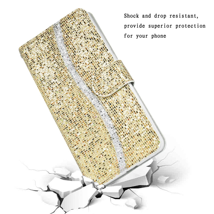 For Samsung Galaxy S25 Ultra 5G Glitter Powder Filp Leather Phone Case(Gold) - Galaxy S25 Ultra 5G Cases by PMC Jewellery | Online Shopping South Africa | PMC Jewellery | Buy Now Pay Later Mobicred