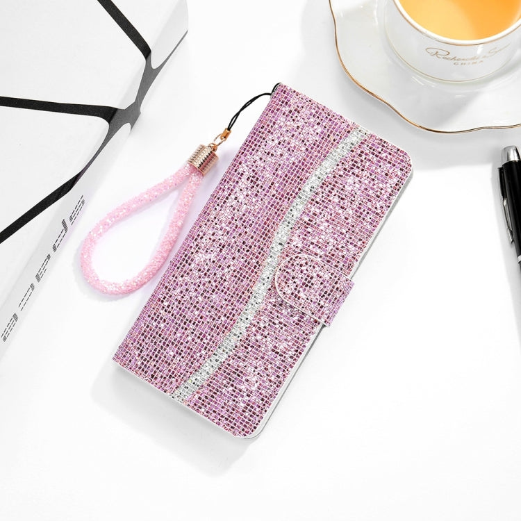 For Samsung Galaxy S25+ 5G Glitter Powder Filp Leather Phone Case(Pink) - Galaxy S25+ 5G Cases by PMC Jewellery | Online Shopping South Africa | PMC Jewellery | Buy Now Pay Later Mobicred
