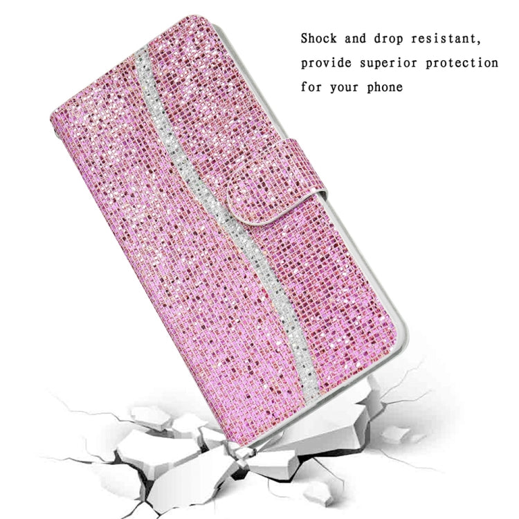 For Samsung Galaxy S25+ 5G Glitter Powder Filp Leather Phone Case(Pink) - Galaxy S25+ 5G Cases by PMC Jewellery | Online Shopping South Africa | PMC Jewellery | Buy Now Pay Later Mobicred