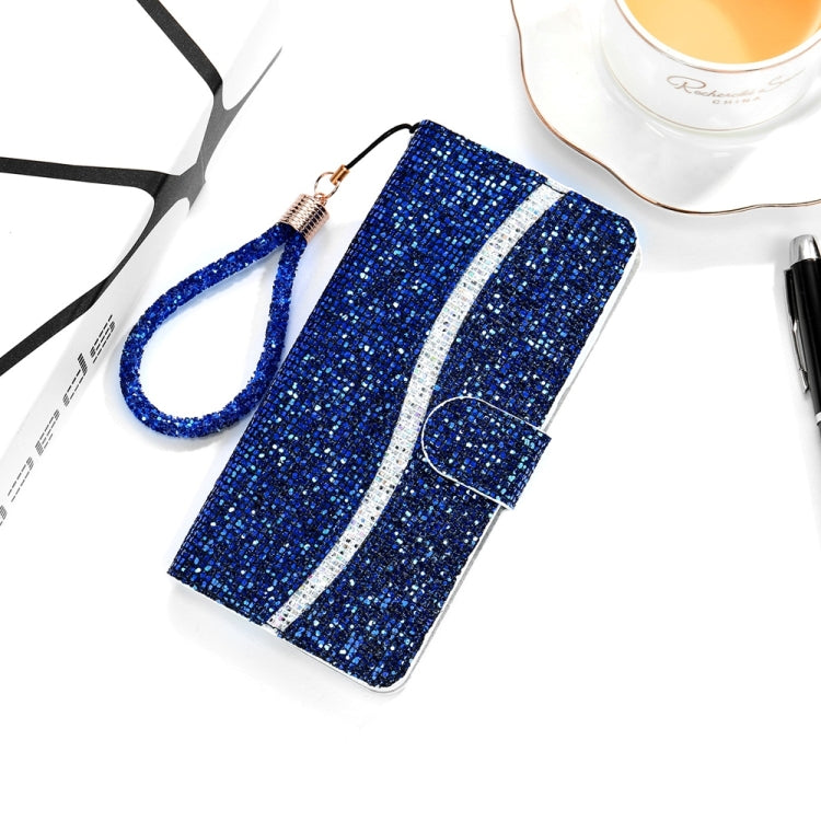For Samsung Galaxy S25 5G Glitter Powder Filp Leather Phone Case(Blue) - Galaxy S25 5G Cases by PMC Jewellery | Online Shopping South Africa | PMC Jewellery | Buy Now Pay Later Mobicred