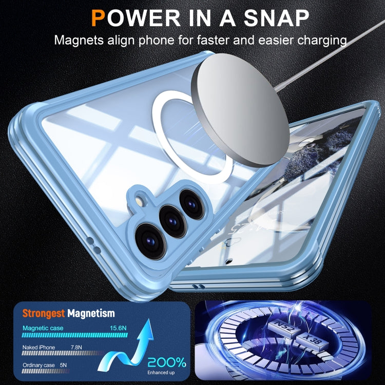 For Samsung Galaxy S25+ 5G Tempered Glass MagSafe Phone Case(Sky Blue) - Galaxy S25+ 5G Cases by PMC Jewellery | Online Shopping South Africa | PMC Jewellery | Buy Now Pay Later Mobicred