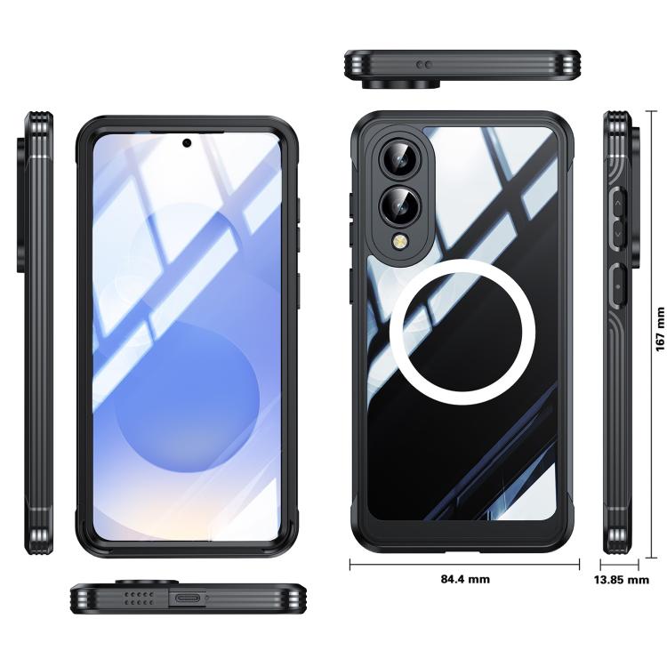 For Samsung Galaxy S25 Edge 5G RedPepper Tempered Glass MagSafe Phone Case(Black) - Galaxy S25 Edge 5G Cases by RedPepper | Online Shopping South Africa | PMc TechLife | Buy Now Pay Later Mobicred