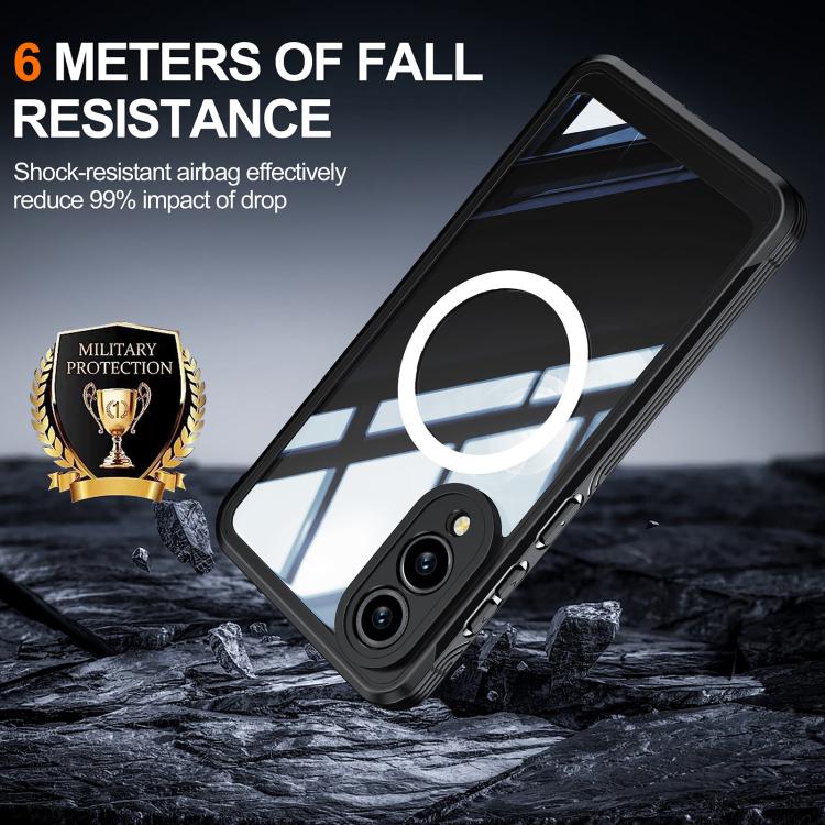 For Samsung Galaxy S25 Edge 5G RedPepper Tempered Glass MagSafe Phone Case(Black) - Galaxy S25 Edge 5G Cases by RedPepper | Online Shopping South Africa | PMc TechLife | Buy Now Pay Later Mobicred