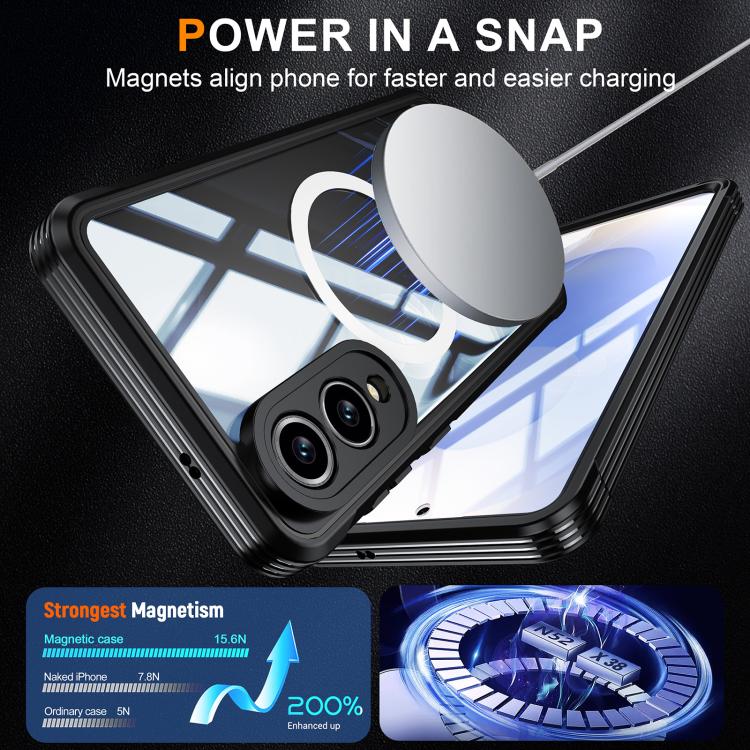 For Samsung Galaxy S25 Edge 5G RedPepper Tempered Glass MagSafe Phone Case(Black) - Galaxy S25 Edge 5G Cases by RedPepper | Online Shopping South Africa | PMc TechLife | Buy Now Pay Later Mobicred