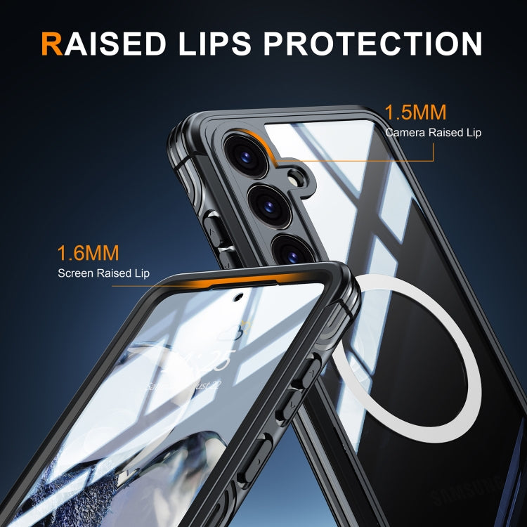 For Samsung Galaxy S25+ 5G RedPepper Tempered Glass MagSafe Phone Case(Black) - Galaxy S25+ 5G Cases by RedPepper | Online Shopping South Africa | PMC Jewellery | Buy Now Pay Later Mobicred