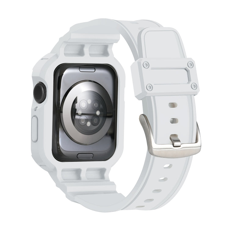 For Apple Watch Series 10 46mm Armor TPU Case Integrated Watch Band(White) - Watch Cases by PMC Jewellery | Online Shopping South Africa | PMC Jewellery | Buy Now Pay Later Mobicred