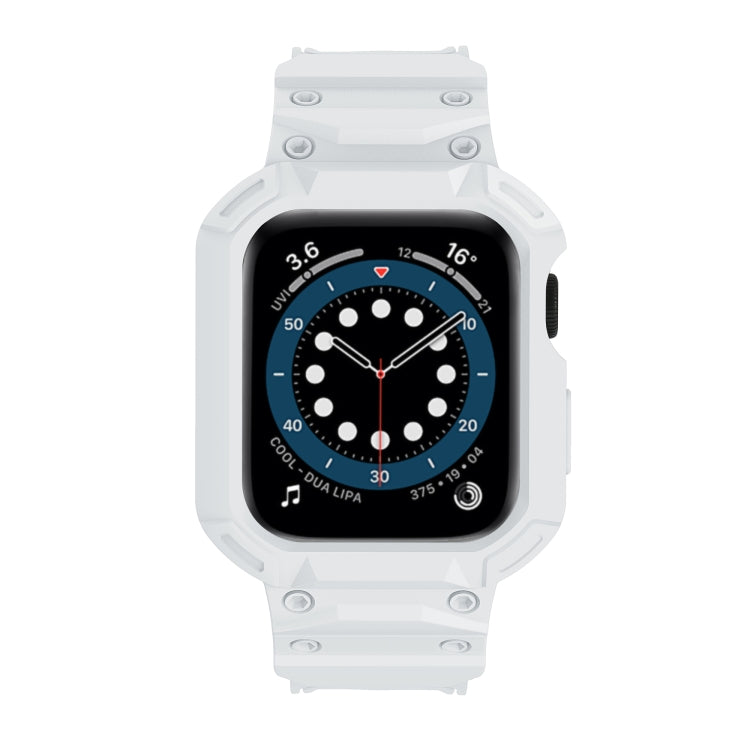 For Apple Watch Series 10 46mm Armor TPU Case Integrated Watch Band(White) - Watch Cases by PMC Jewellery | Online Shopping South Africa | PMC Jewellery | Buy Now Pay Later Mobicred