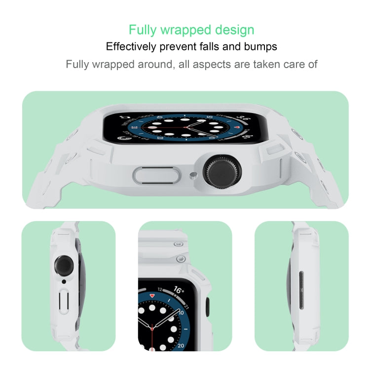 For Apple Watch Series 10 46mm Armor TPU Case Integrated Watch Band(White) - Watch Cases by PMC Jewellery | Online Shopping South Africa | PMC Jewellery | Buy Now Pay Later Mobicred