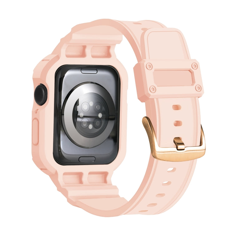 For Apple Watch Series 10 46mm Armor TPU Case Integrated Watch Band(Pink) - Watch Cases by PMC Jewellery | Online Shopping South Africa | PMC Jewellery | Buy Now Pay Later Mobicred