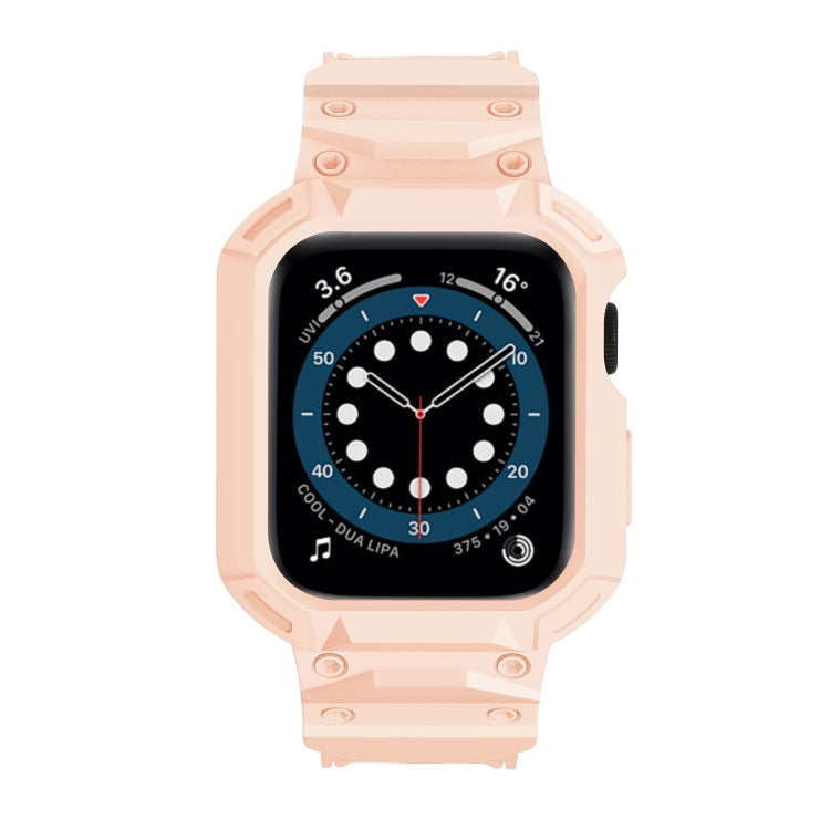 For Apple Watch Series 10 46mm Armor TPU Case Integrated Watch Band(Pink) - Watch Cases by PMC Jewellery | Online Shopping South Africa | PMC Jewellery | Buy Now Pay Later Mobicred