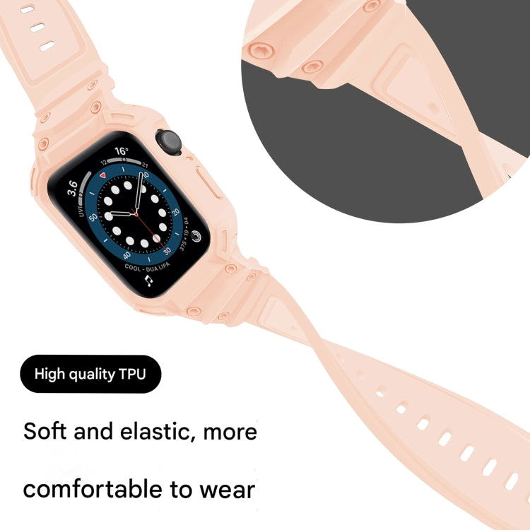 For Apple Watch Series 10 46mm Armor TPU Case Integrated Watch Band(Pink) - Watch Cases by PMC Jewellery | Online Shopping South Africa | PMC Jewellery | Buy Now Pay Later Mobicred