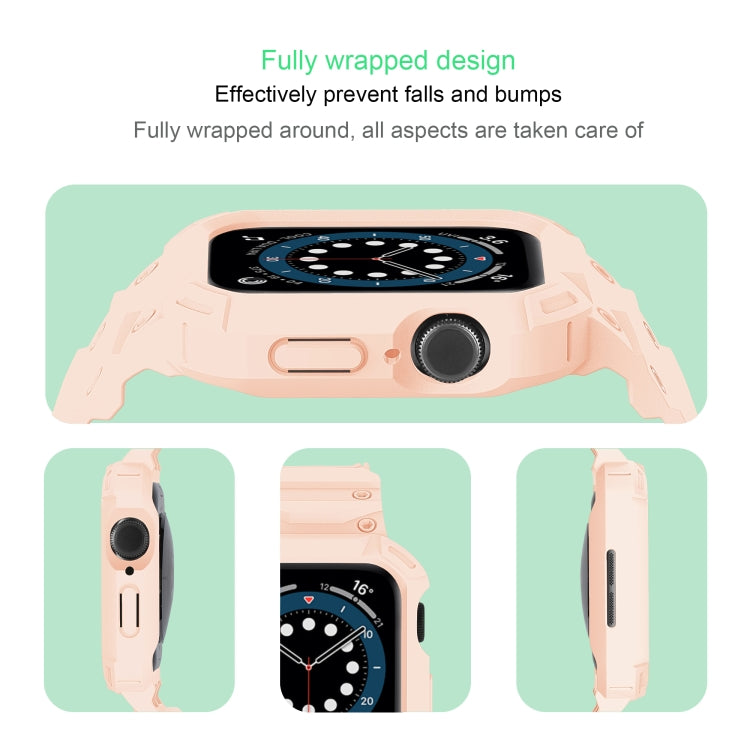 For Apple Watch Series 10 46mm Armor TPU Case Integrated Watch Band(Pink) - Watch Cases by PMC Jewellery | Online Shopping South Africa | PMC Jewellery | Buy Now Pay Later Mobicred