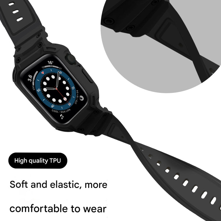For Apple Watch Series 10 46mm Armor TPU Case Integrated Watch Band(Black) - Watch Cases by PMC Jewellery | Online Shopping South Africa | PMC Jewellery | Buy Now Pay Later Mobicred