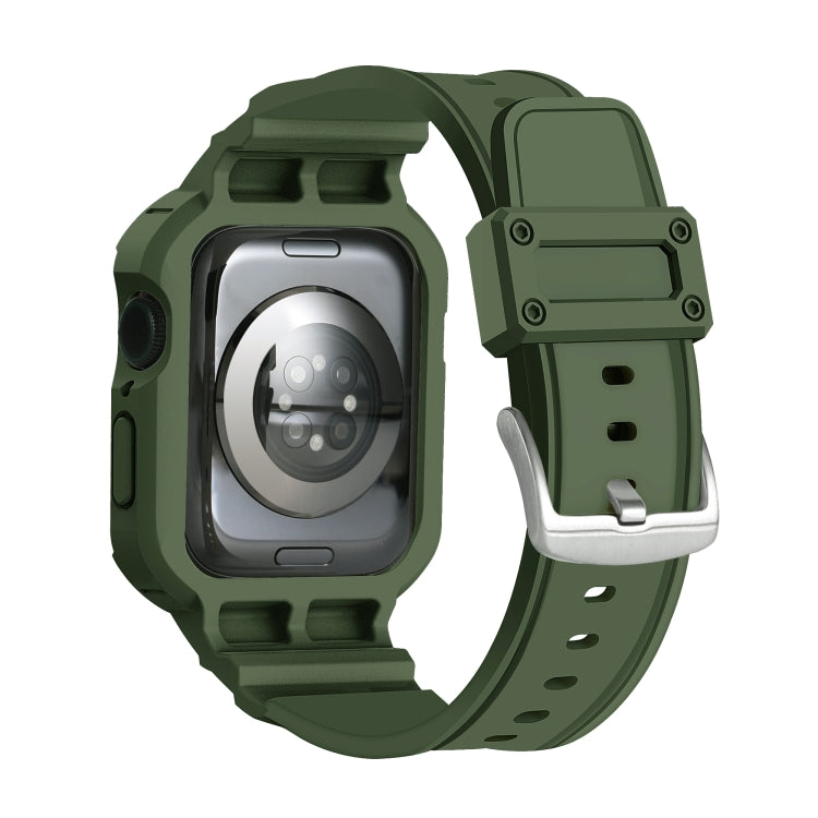 For Apple Watch Series 10 46mm Armor TPU Case Integrated Watch Band(Army Green) - Watch Cases by PMC Jewellery | Online Shopping South Africa | PMC Jewellery | Buy Now Pay Later Mobicred