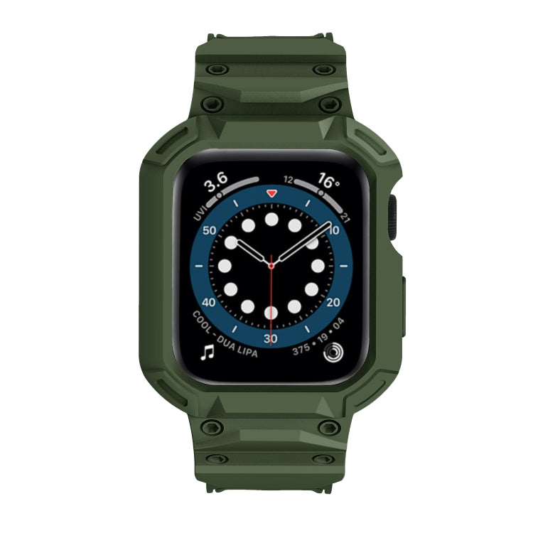 For Apple Watch Series 10 46mm Armor TPU Case Integrated Watch Band(Army Green) - Watch Cases by PMC Jewellery | Online Shopping South Africa | PMC Jewellery | Buy Now Pay Later Mobicred