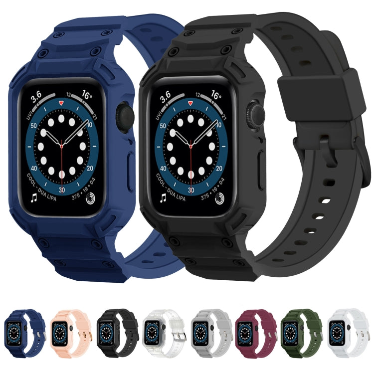 For Apple Watch Series 10 46mm Armor TPU Case Integrated Watch Band(Midnight Blue) - Watch Cases by PMC Jewellery | Online Shopping South Africa | PMC Jewellery | Buy Now Pay Later Mobicred